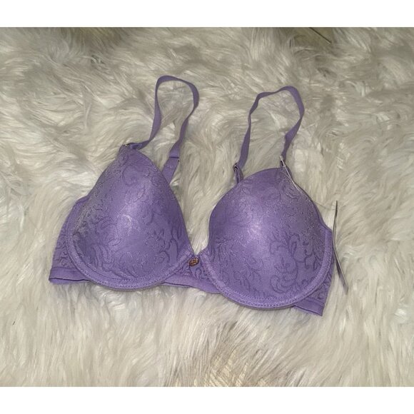Natori 136059 Jacquard Contour T-Shirt Bra Lined Underwire Womens 32B Purple New - Picture 1 of 7